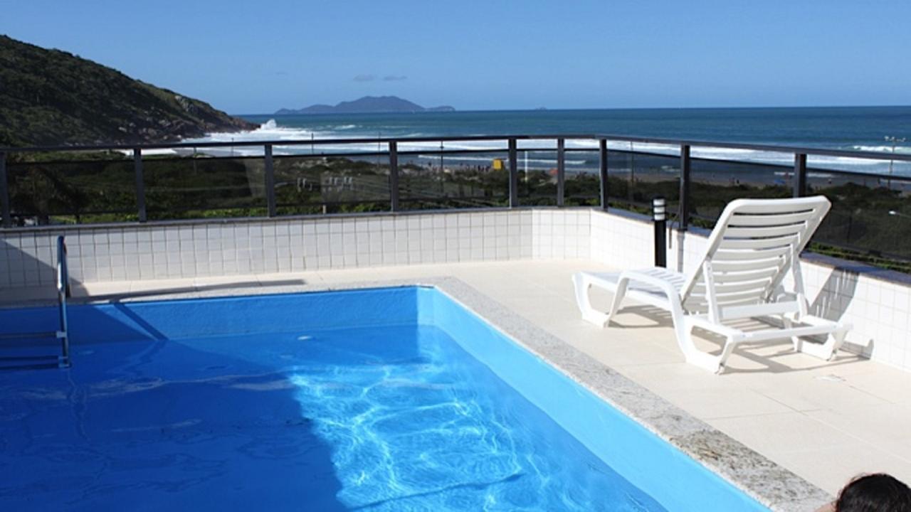 Appartamento Linda Cobertura Frente Mar Com Piscina Privativa E Pe Na Areia! Florianópolis Esterno foto